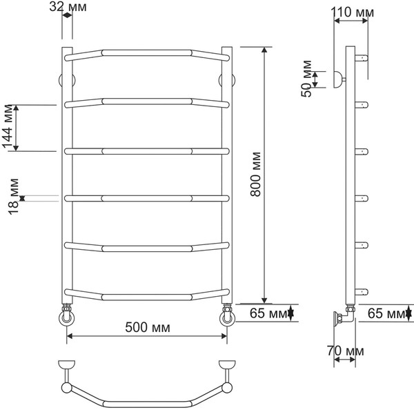 Полотенцесушитель водяной Secado Агата 1 50x80