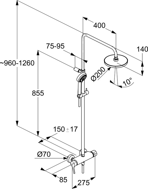 Душевая стойка Kludi Logo dual shower system 6808505-00