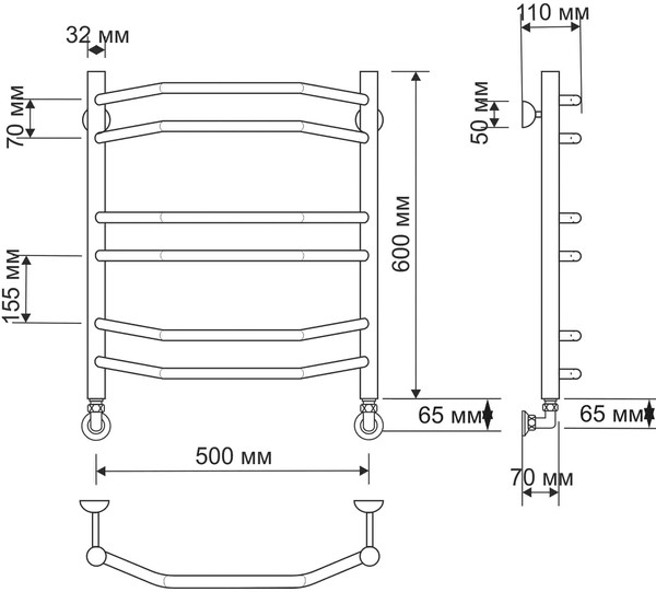 Полотенцесушитель водяной Secado Агата 4 50x60