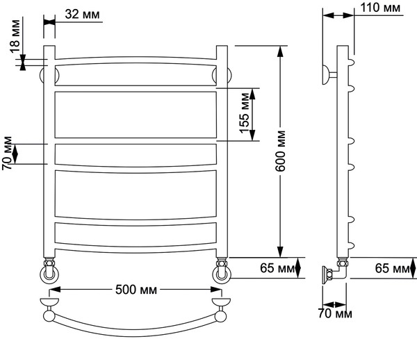 Полотенцесушитель водяной Secado Милан 2 50x60