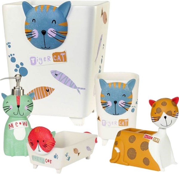 Мусорное ведро Creative Bath Kitty KTY54MULT белое, 5 л