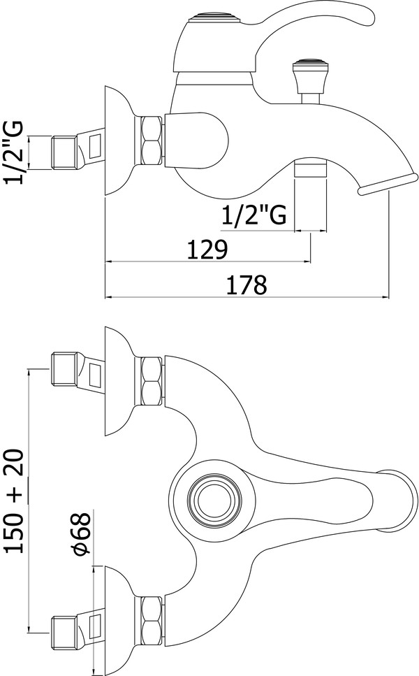 Смеситель Paffoni Flavia FA022BR для ванны