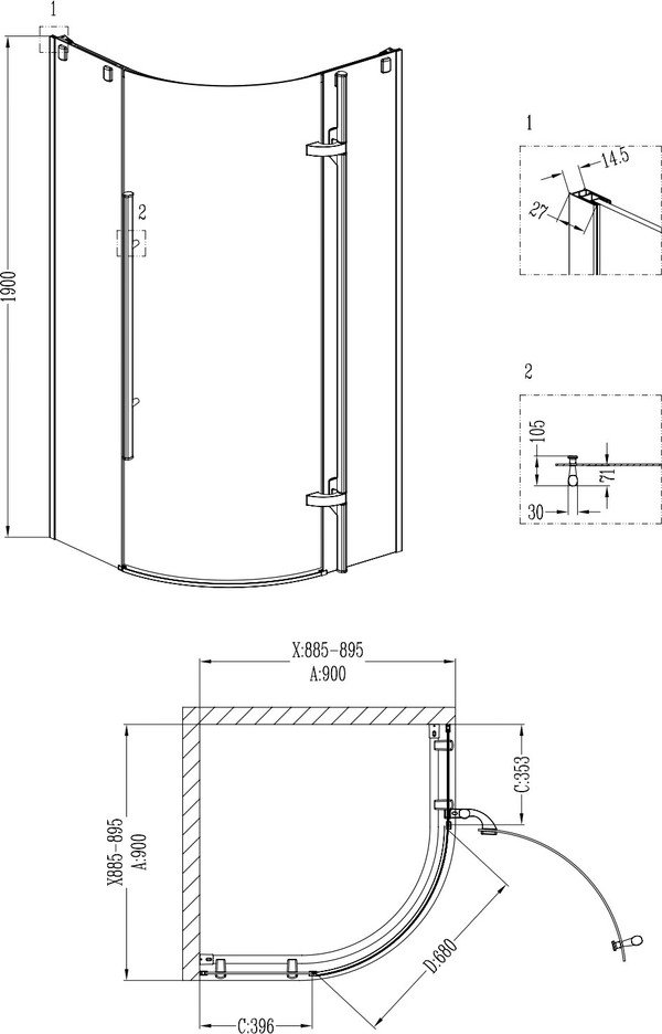 Душевой уголок Grossman Style GR-5090