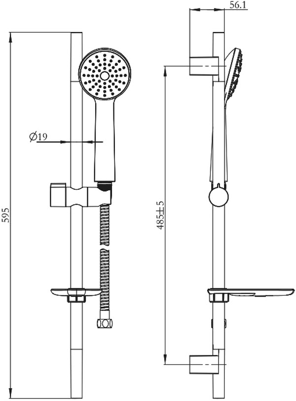 Душевой гарнитур Milardo 3401F60M16