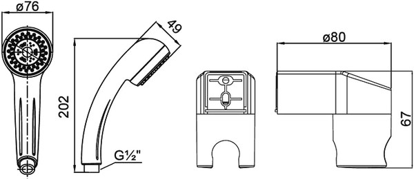 Душевой гарнитур Milardo 1203F76M16