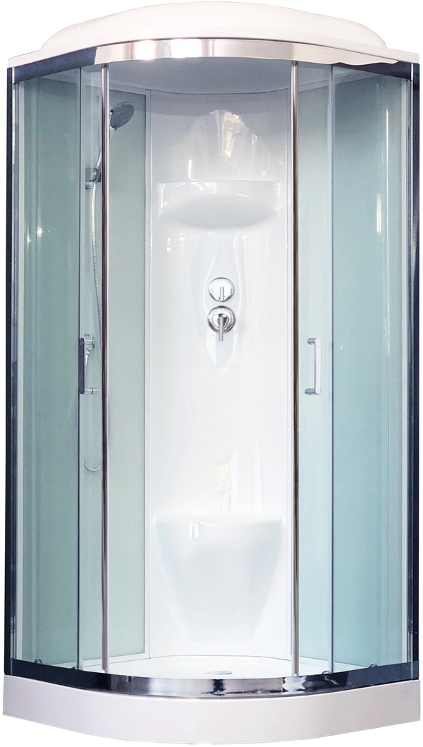 Душевая кабина Royal Bath RB 90HK6-WT-CH (белое/прозрачное) 90x90x217