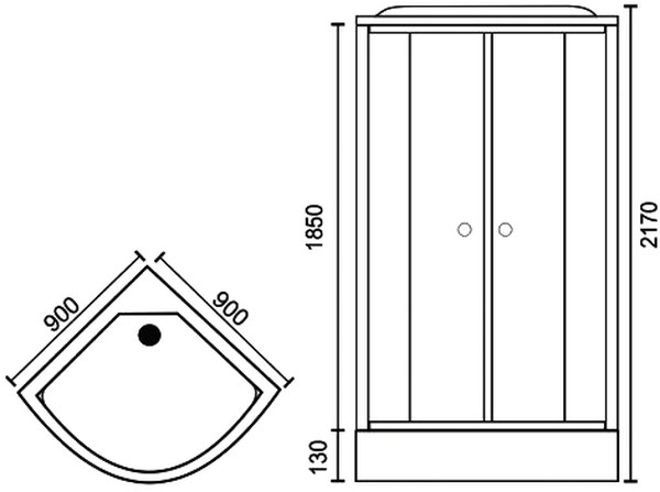 Душевая кабина Royal Bath RB 90HK6-WT-CH (белое/прозрачное) 90x90x217