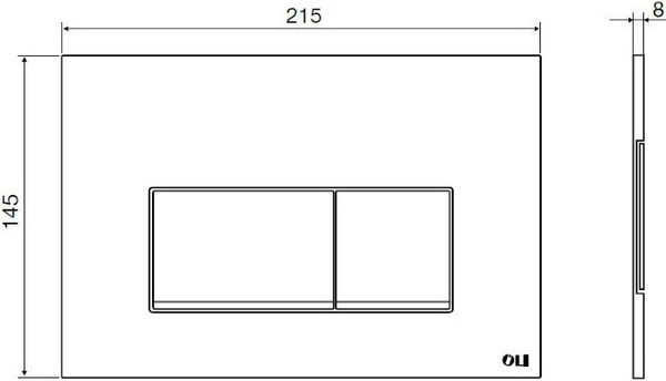 Кнопка смыва OLI Strim 641504 хром
