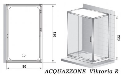 Душевая кабина ACQUAZZONE VIKTORIA 120SL L/R с паром