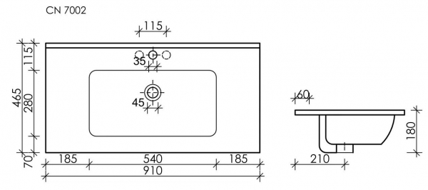 Тумба подвесная с раковиной SANCOS Libra 90, белый глянец , арт. LB90W