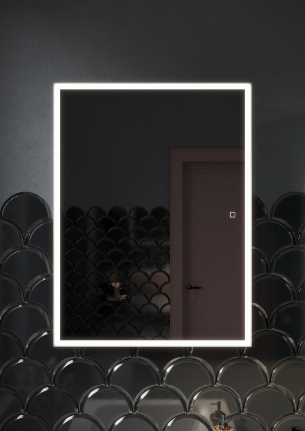 Зеркальный шкаф для ванной комнаты SANCOS Cube 600х140х800 с подсветкой, арт. CU600