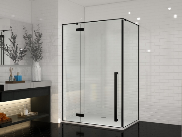 Душевой уголок прямоугольный Cerutti Spa C1 nero 120x90x195 см профиль черный стекло прозрачное