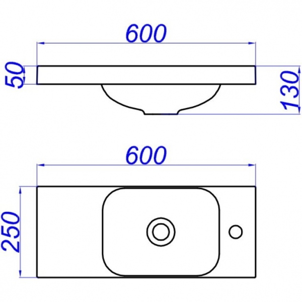 Тумба с раковиной Aqwella Alba 60 см ALB0106LDD+ALB0706GRМ