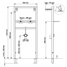 Инсталляция Berges Wasserhaus Novum 049214 для раковины Синяя