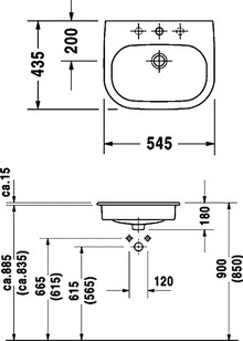 Раковина Duravit D-Code 0337540000 встраиваемая