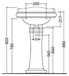 Раковина Kerasan Retro 104501D 55 см