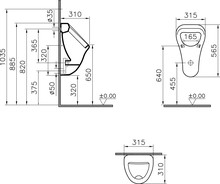 Писсуар VitrA Arkitekt 6201B003-0199 подвесной, с внутренним подводом воды