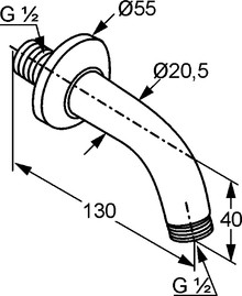 Кронштейн для верхнего душа Kludi Freshline 6235305-00