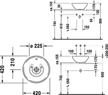 Рукомойник Duravit Bacino 0325420000