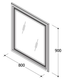 Зеркало Caprigo 80х90 багетное, 46 мм