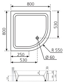 Поддон для душа Novellini Victory B 80x80 см