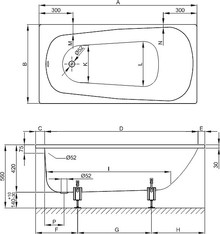 Стальная ванна Bette Form 3800 AD, PLUS