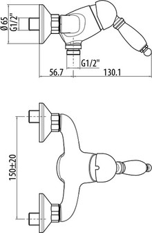 Смеситель Gattoni Orta 2725V0 для душа