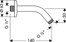 Кронштейн для верхнего душа Hansgrohe 27411000