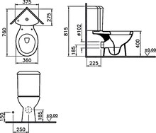 Унитаз-компакт угловой VitrA Arkitekt 9754B003-7200