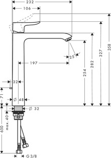 Смеситель Hansgrohe Metris 31184000 для раковины