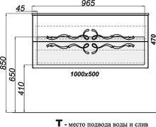 Тумба с раковиной Clarberg Due Amanti 100 черный, ручки хром