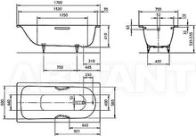 Стальная ванна Kaldewei Advantage Saniform Plus Star 336