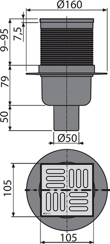 Душевой трап AlcaPlast APV2