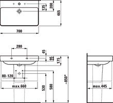 Раковина Laufen Pro S 8.1096.7.000.104.1 70 см