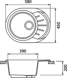 Мойка кухонная GranFest Rondo GF-R580L серый