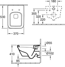 Унитаз подвесной безободковый Villeroy & Boch Architectura 5685HR01 alpin