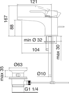 Смеситель Treemme Cleo 6310.CC для раковины