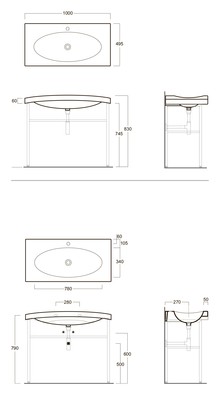 Раковина Simas Duemilasette DU12 100 см