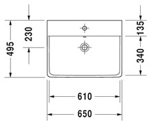 Раковина Duravit P3 Comforts 2332650000 65 см