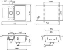 Мойка кухонная Schock Cambridge 60D саббиа