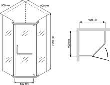 Душевой уголок RGW Passage PA-81 900x900x1950 профиль хром, стекло матовое