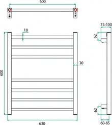 Полотенцесушитель водяной Grota Eco Classic 63х60