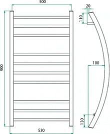 Полотенцесушитель водяной Grota Primo 53x90