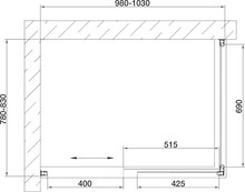 Душевой уголок Vegas Glass ZP+ZPV 100*80 07 10 профиль матовый хром, стекло сатин