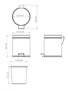 Ведро для мусора Berges Wasserhaus 123001 Черное