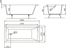 Чугунная ванна Castalia Prime 180x80x48