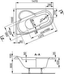 Акриловая ванна Vagnerplast Selena 147 L