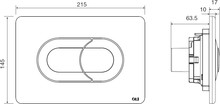 Кнопка смыва OLI Salina 640099 черный/хром матовый