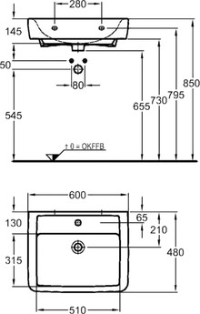 Раковина Keramag Renova Nr.1 Plan 222260 60 см