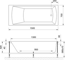 Акриловая ванна Royal Bath Vienna RB 953201 150 см